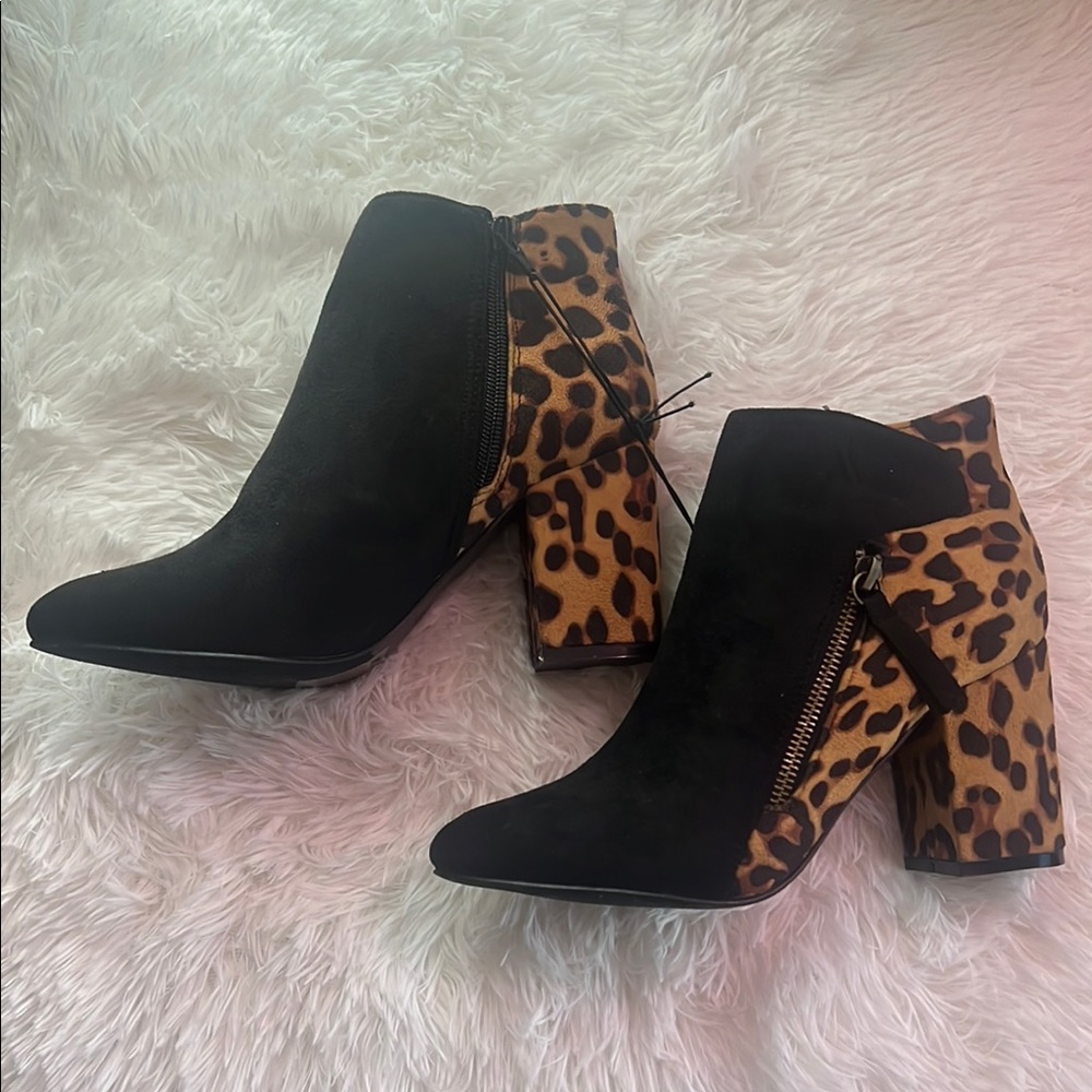 New York & Company Black and Brown Heeled Boots
